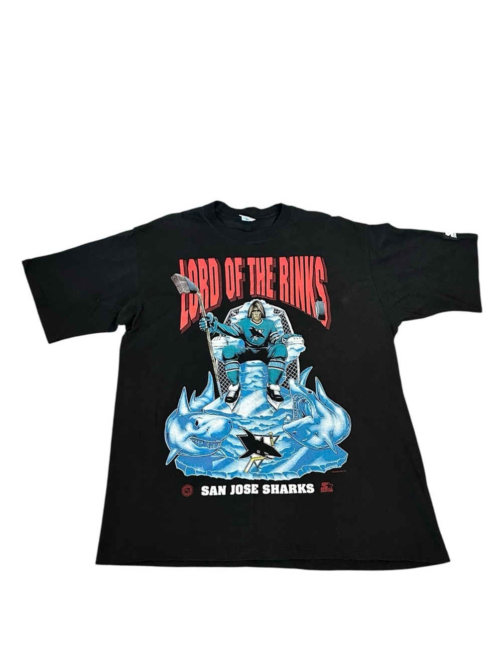 Vintage 93’ Lord of The Rinks SJ Sharks Starter T-Shirt Deadstock Single Stitch
